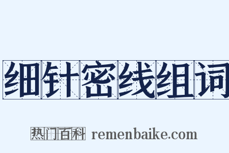 细针密线组词是什么意思的图片